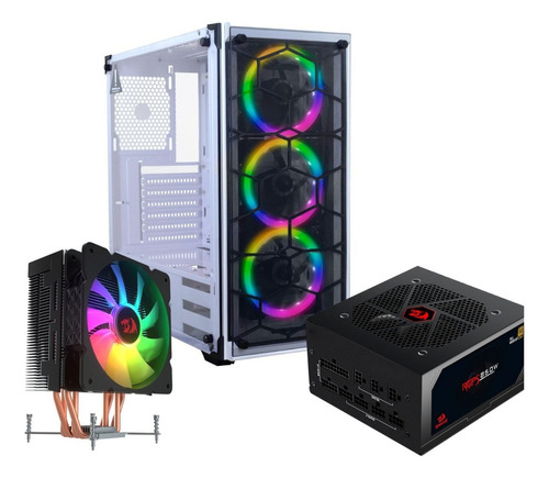 Combo Gabinete Blanco Abanicos Rgb, Fuente 850w, Cooler Aire