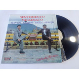 Disco Lp Sentimiento Vallenato / Manuel Barros Pablo Araujo