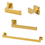 Kit Acessorios Banheiro Inox304 Lavabo Conjunto Dourado Gold