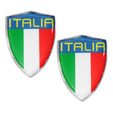 Par Adesivo Logo Resina Escudo Da Italia C/ Moldura Cromada