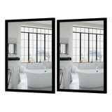 Espejo De Pared Grande Negro Para Baño, Espejo De 18 X 24 Pu