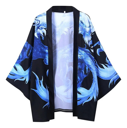 Cárdigan Tipo Kimono Yukata Para Hombre, Camisa Con Estampad