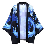 Cárdigan Tipo Kimono Yukata Para Hombre, Camisa Con Estampad