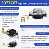 Actualización 3387134 Cyclingthermostat 3392519 Secadora Fus