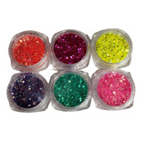 Set 6 Pigmentos Glitters Holograficos Modelo 2