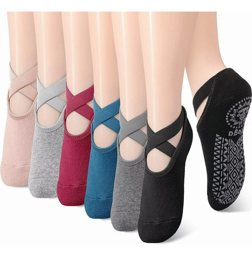 Calcetines Antideslizantes Yoga Pilates Fitnics Set 3 Pares