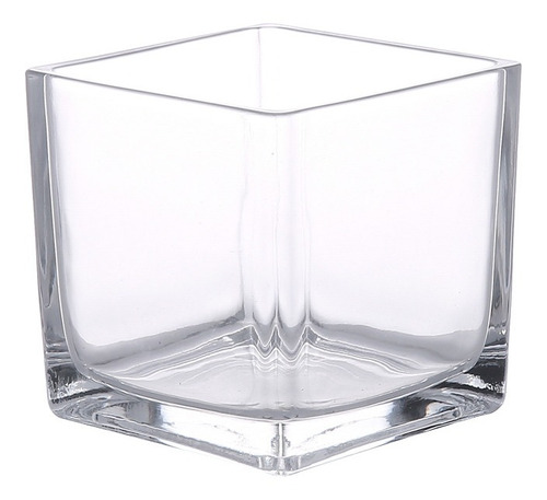 Vaso De Vidro Luxo Quadrado Cristal 8x8cm 1010 Lylhome