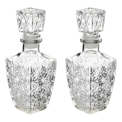Set 2 Licoreras Decantador Diamante Vino Vidrio Cristal 1l | MercadoLibre