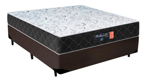 Cama Box Casal+colchão D33 Semi Ortopédico 72x138x188 Marrom