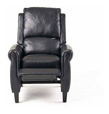 Lloyd Sillón Reclinable De Cuero Sintético, Negro