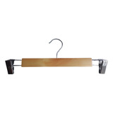 Percha Madera Laqueada Roble Broche Cromado 33 Cm X 20u