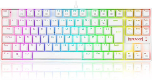 Teclado Magnético Gamer Kumara Pro Rgb Branco Sw Brown Abnt2