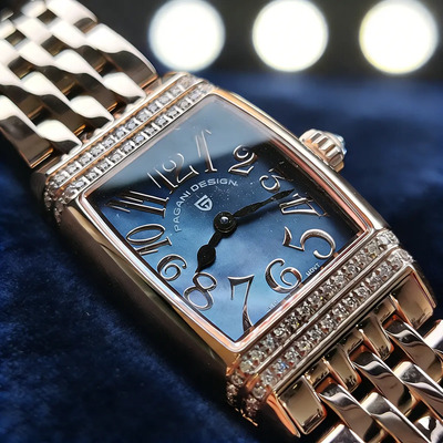 Reloj De Cuarzo Para Mujer Pagani Design,dama,vestir,lujoso,Simple, regalo, con diamantes, impermeable, movimiento suizo, fondo gris, cristal de zafiro sintético. | Envío gratis
