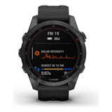 Smartwatch Garmin Fenix 7s Zafiro Solar 010-02539-24 1.2  Caja 42mm De  Polímero Reforzado  Gris Oscuro, Malla  Negra De  Silicona