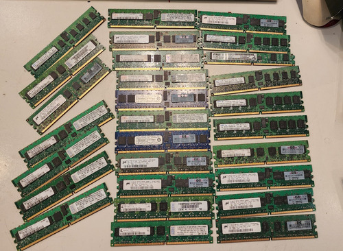 Lote 28 Memorias Ram Ddr2 1gb Ecc Para Servdior Ibm Hp Dell