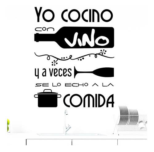 Vinilos Sticker Frases De Cocina 33x45cms Varios Diseños