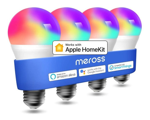 Foco Led Inteligente Wifi Meross Rgbw Apple Homekit Siri 4pz