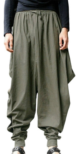 Pantalones Harén Sueltos De Algodón Y Lino Para Hombre.