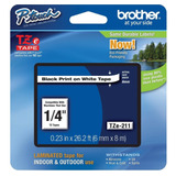 Cinta Brother Tze211 Negro/blanco 6mm Original 1000 1010