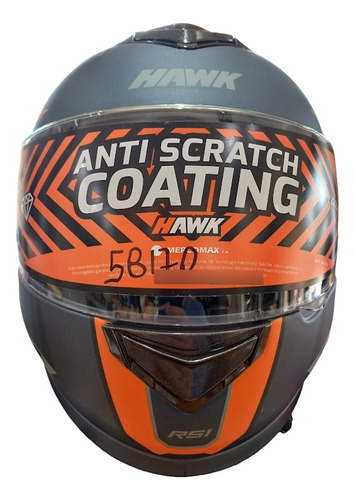 Casco Integral Rs1 Alpha Gris Mate Con Naranja T:xl Demotos