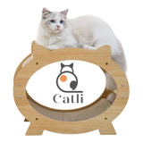 Catli Cama Rascadora De Madera Mdf Y Cartón Para Gatos, Rasc