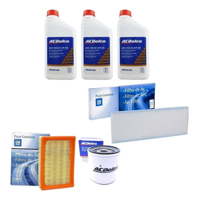 Kit Troca De Óleo 3l 5w30 Sintético Filtros Celta Gm Acdelco