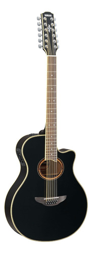 Guitarra Acústica Yamaha Apx700ii 12 Strings Para Diestros Black Brillante