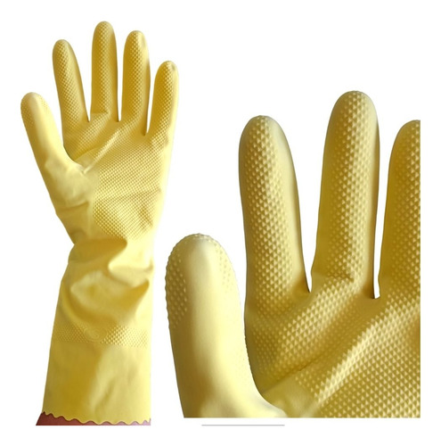 Guantes De Seguridad Limpieza Jardinería Látex Amarillo