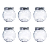 6 Frascos De Vidrio Recuerdo Especieros Almacenamiento 200ml Color Tapa Plata