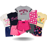 Kit 10 Peças Roupa Infantil Menina Feminino Atacado Verão