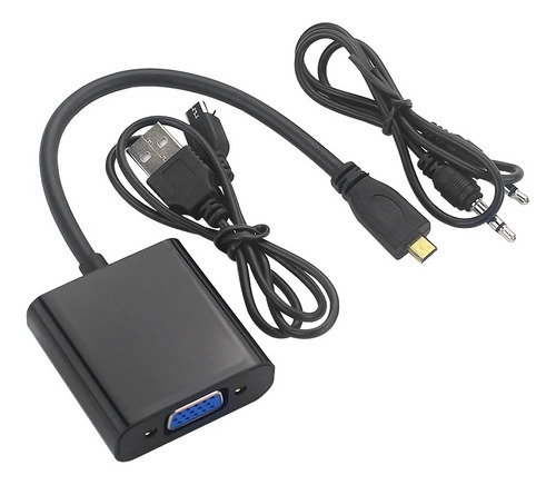 Cable Adaptador Micro-hdmi A Vga, Convertidor De Video De 10