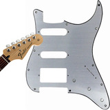 Escudo Para Guitarra Strato Hss Efeito Aço Escovado 1 Camada