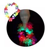 10 Collar Led Hawaiano Flores Luminoso Hawaiana Cotillon Led