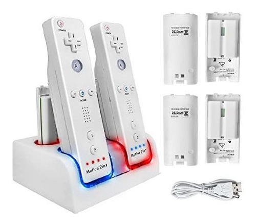 Estación Carga 4 Mandos Wii + Baterías Recargables.