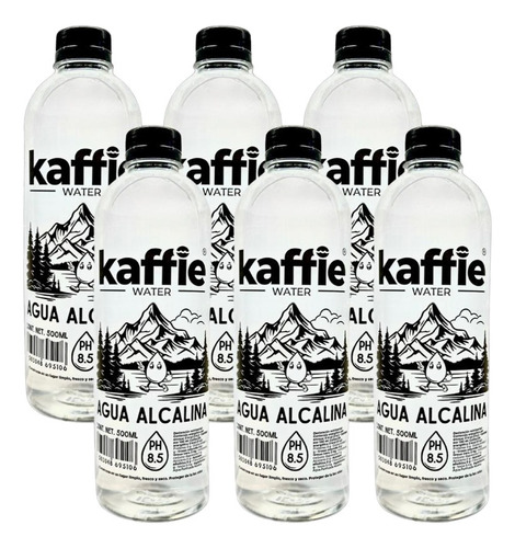 Agua Alcalina Kaffie 8.5ph 6 Pack 500ml Botella Ozonizada