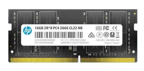 Memoria Ram Hp 16 Gb Ddr4 2666 Mhz So-dimm