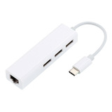 Adaptador Usb C P/ Lan Ethernet E Usb 2.0 Macbook Air / Pro