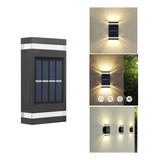 2x Arandela Solar 2 Focos Parede Slim 6 Fachos Led Externa 1.2v