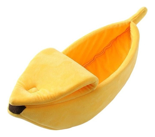 Y) Yellow S - Cama For Gatos En Forma De Plátano, Suave,