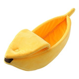 Y) Yellow S - Cama For Gatos En Forma De Plátano, Suave,