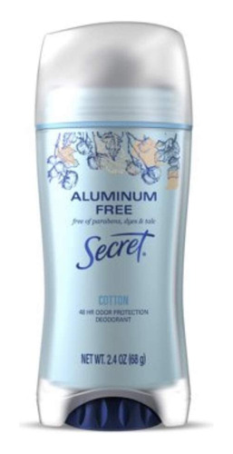 Secret Desodorante De Algodón Sin Aluminio, 2.4 Oz (68 G) .