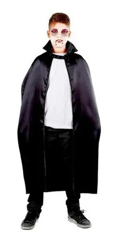 Capa Vampiro Negra Disfraz Halloween 90 Cm
