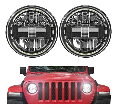 Faros Led 7puLG Jeep Wrangler Jl Jt 2018-2024 Ojo De Ángel