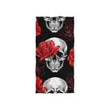 Toalla De Mano, Calavera Y Rosas Rojas Toallas De Mano ...