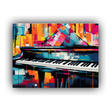 60x40cm Cuadro Decorativo Estilo Piano Jazz Abstracto Flores
