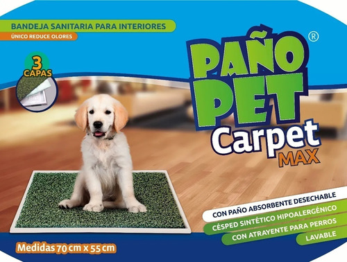Bandeja Sanitaria Pasto Paño Pet Carpet Max Interior Grande