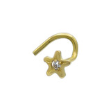 Piercing Aro Nariz Nostril Oro 18k Estrella Cubic Copawa 