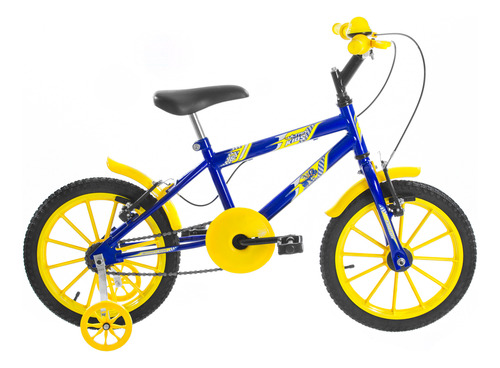 Bicicleta Infantil Aro 16 Masculina Dragon Com Buzina Azul