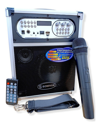 Cabina Recargable Sonivox Vs-sp1455 400w Bluetooth Microfono