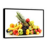 Quadro Decorativo Frutas Cozinha Tela Canvas Moldura Filete 